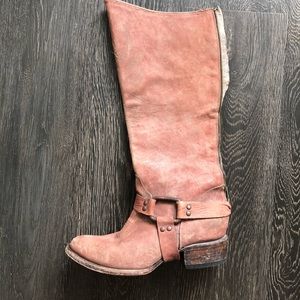 Pink Suede FreeBird Boots Size 8